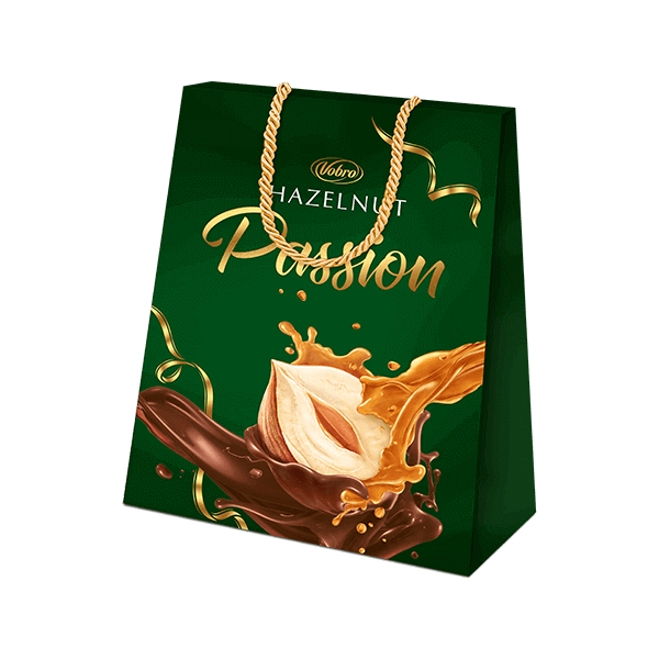 Opakowanie Hazelnut Passion Prezent 182 g ze złotym sznurkiem