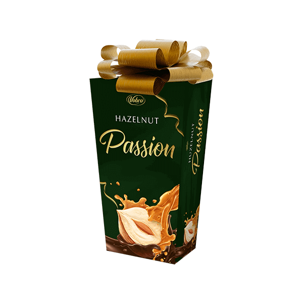 Opakowanie Hazelnut Passion Prezent 196 g ze złotą rozetą