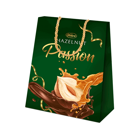 Opakowanie Hazelnut Passion Prezent 182 g ze złotym sznurkiem