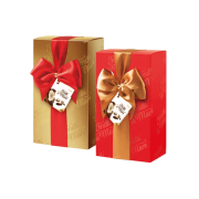 Gold and red packages with a red and gold bows Frutti di Mare Gift 185 g