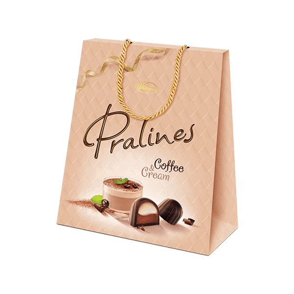 Opakowanie Pralines Coffee & Cream Prezent 197 g ze złotym sznurkiem