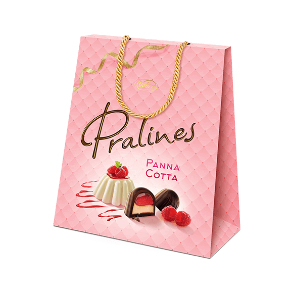 Opakowanie Pralines Panna Cotta Prezent 200 g ze złotym sznurkiem