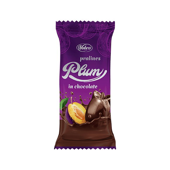 Pralines Plum in chocolate wrapper