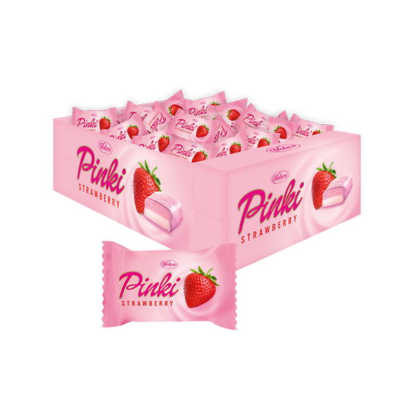 Pinki Strawberry 3 kg w kartonie z zawijką na froncie