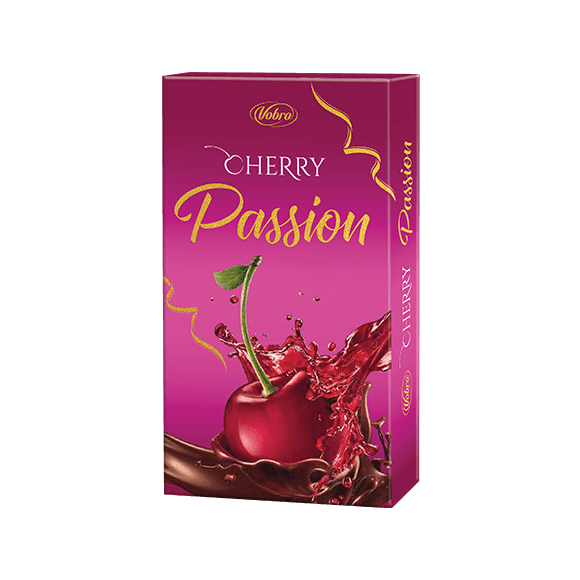 Pink Cherry Passion chocolate box by Vobro, 98 g