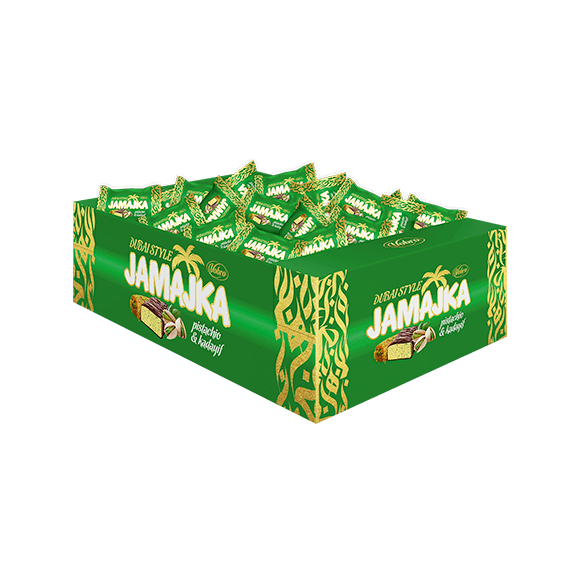 Jamajka Pistachio & Kadayif Candies by Vobro in a 3 kg carton